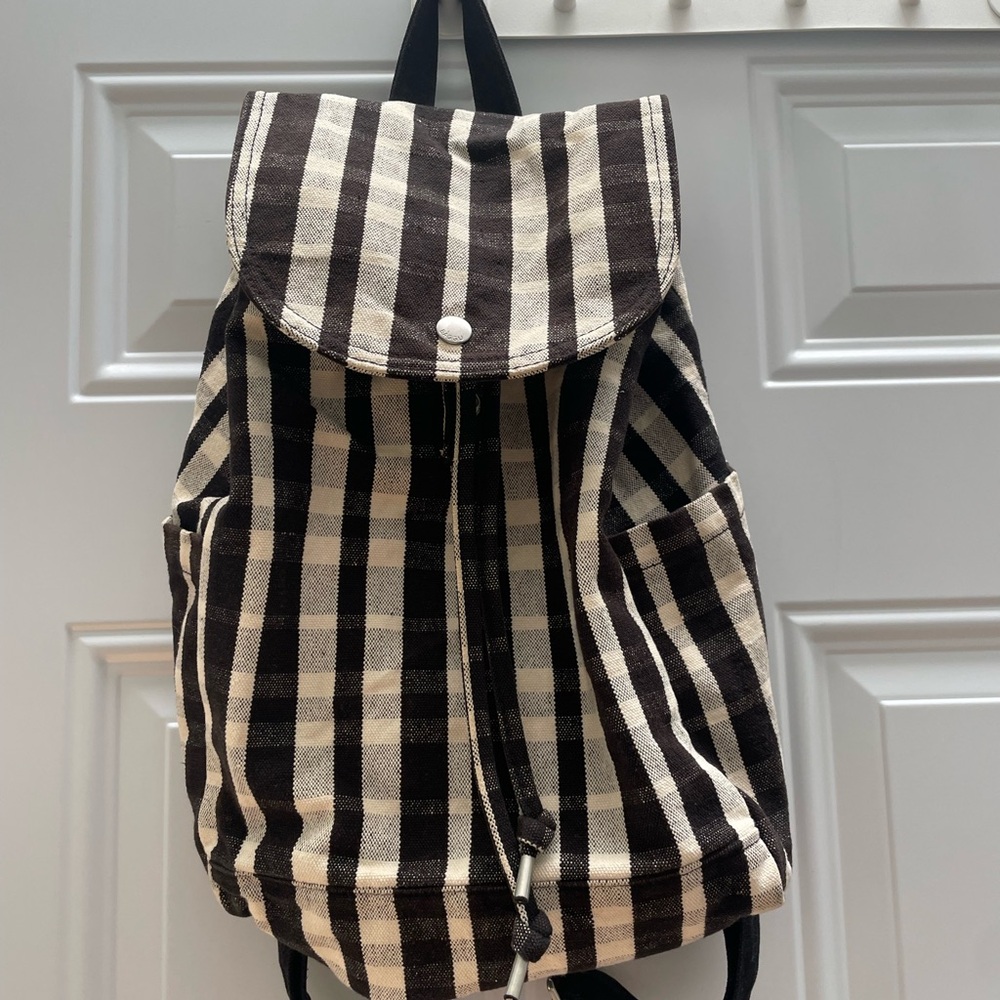 Baggu Black and White Gingham Backpack